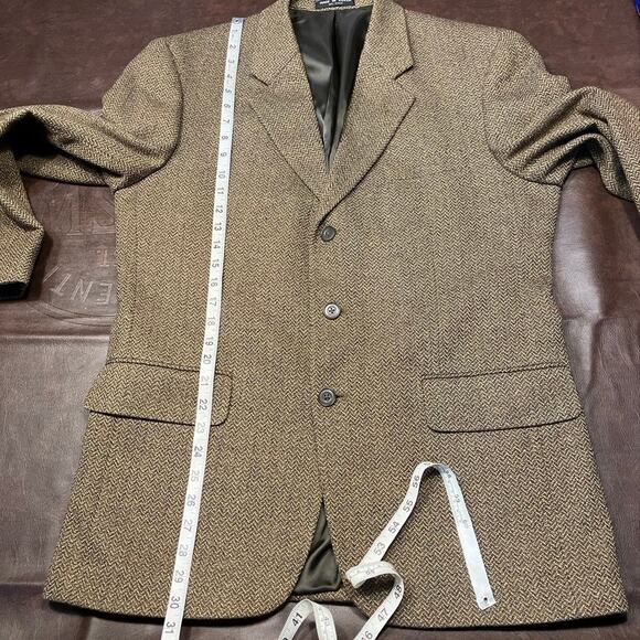 Vintage Club Room Mens 41R Brown Tweed Blazer Suit Jacket Wool Silk Alpaca Blend - Picture 16 of 16